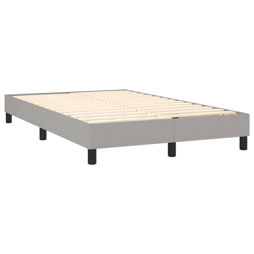 vidaXL Κρεβάτι Boxspring με Στρώμα & LED Αν.Γκρι 120x190εκ. Υφασμάτινο