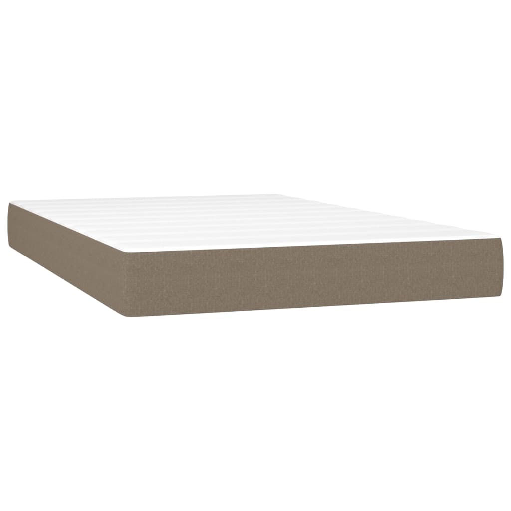 vidaXL Κρεβάτι Boxspring με Στρώμα & LED Taupe 120x190 εκ. Υφασμάτινο