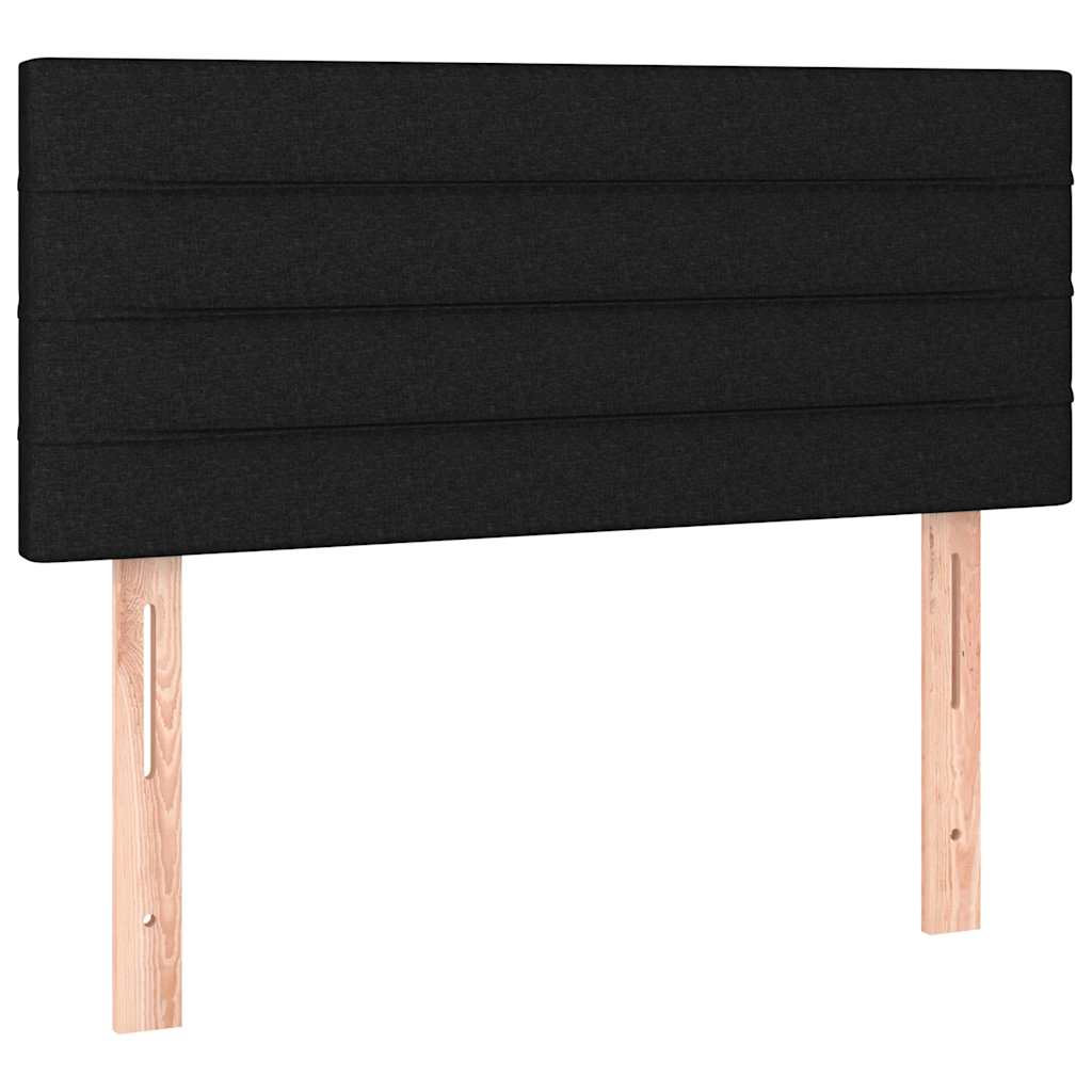 vidaXL Κρεβάτι Boxspring με Στρώμα & LED Μαύρο 120x190 εκ. Υφασμάτινο