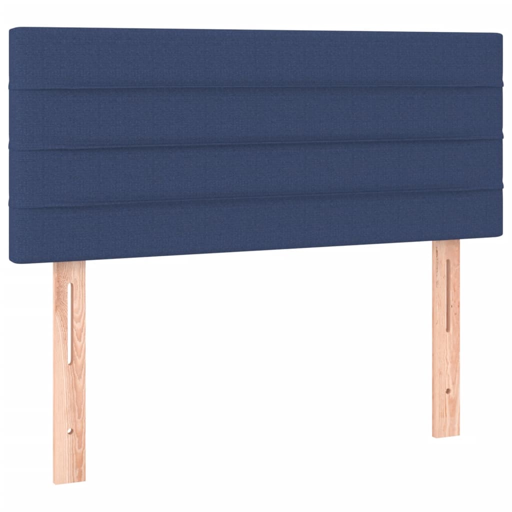 vidaXL Κρεβάτι Boxspring με Στρώμα & LED Μπλε 120x190εκ. Υφασμάτινο