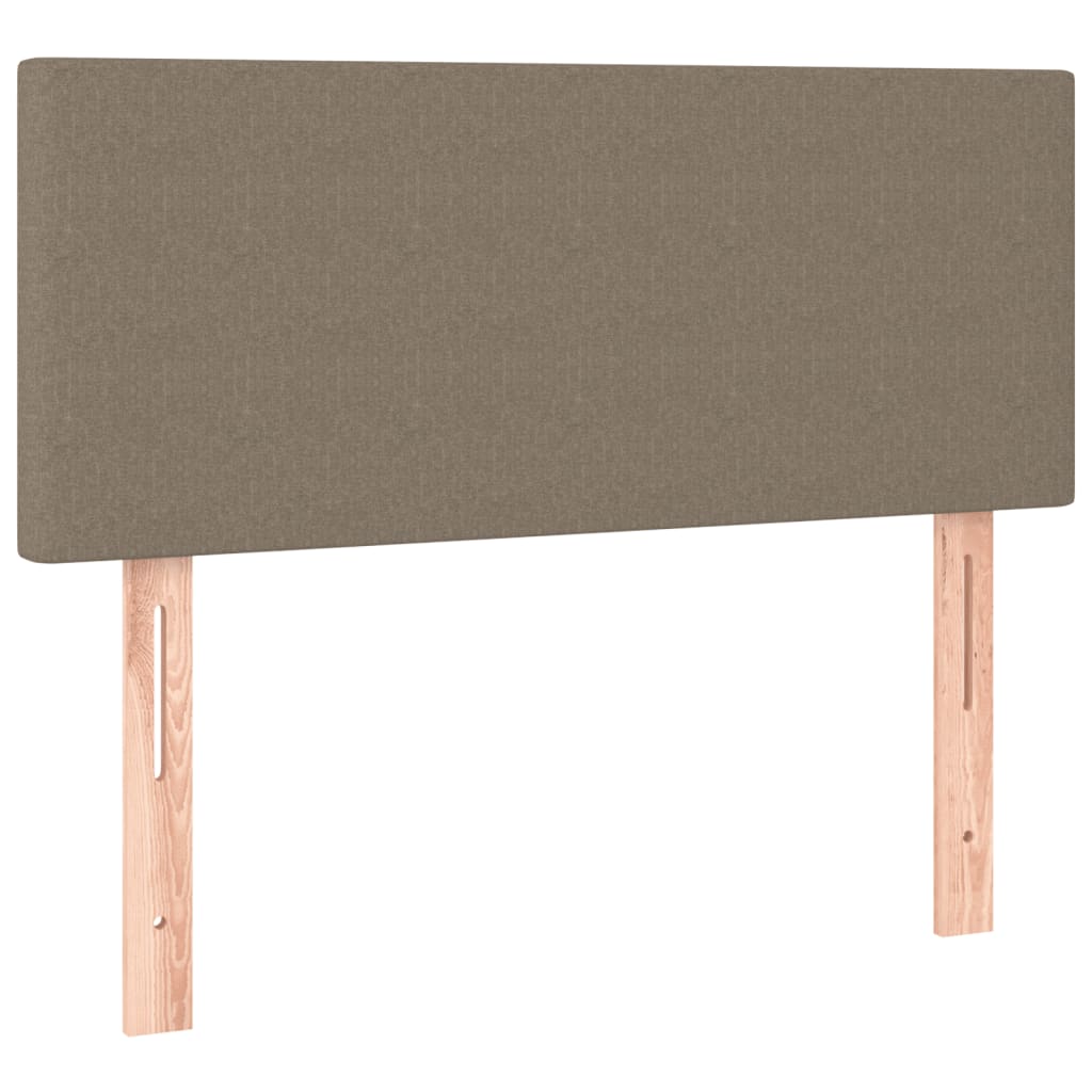 vidaXL Κρεβάτι Boxspring με Στρώμα & LED Taupe 120x190 εκ. Υφασμάτινο