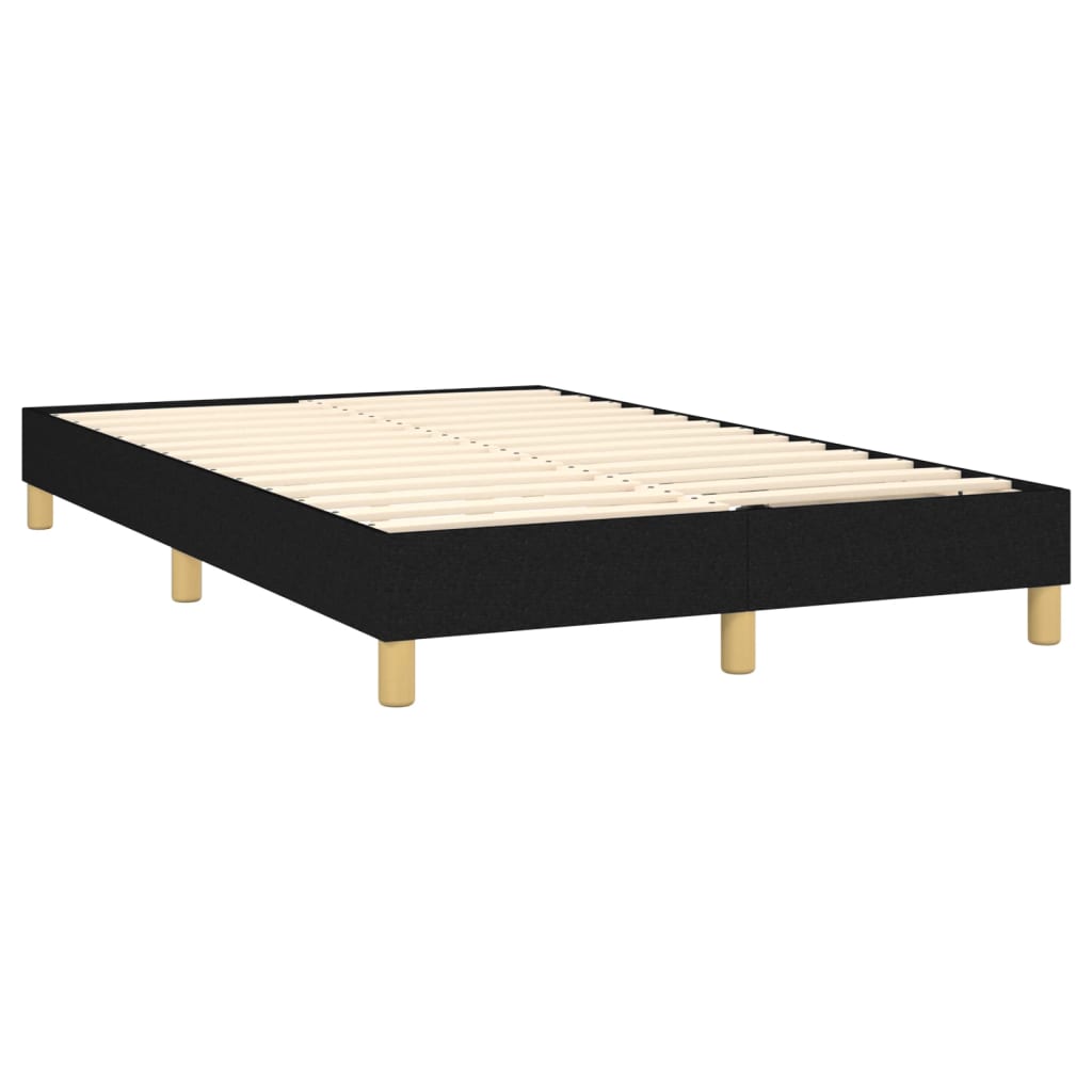 vidaXL Κρεβάτι Boxspring με Στρώμα & LED Μαύρο 120x190 εκ. Υφασμάτινο