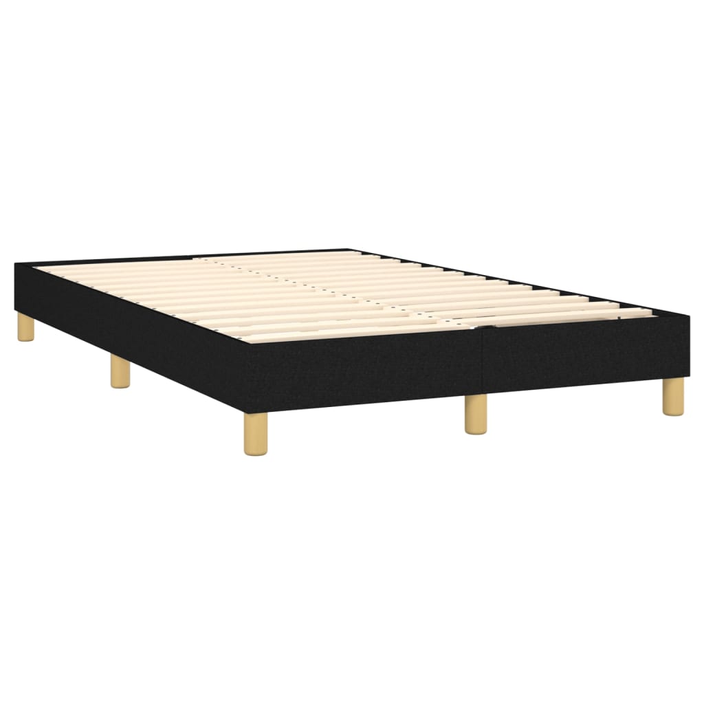 vidaXL Κρεβάτι Boxspring με Στρώμα & LED Μαύρο 120x190 εκ. Υφασμάτινο