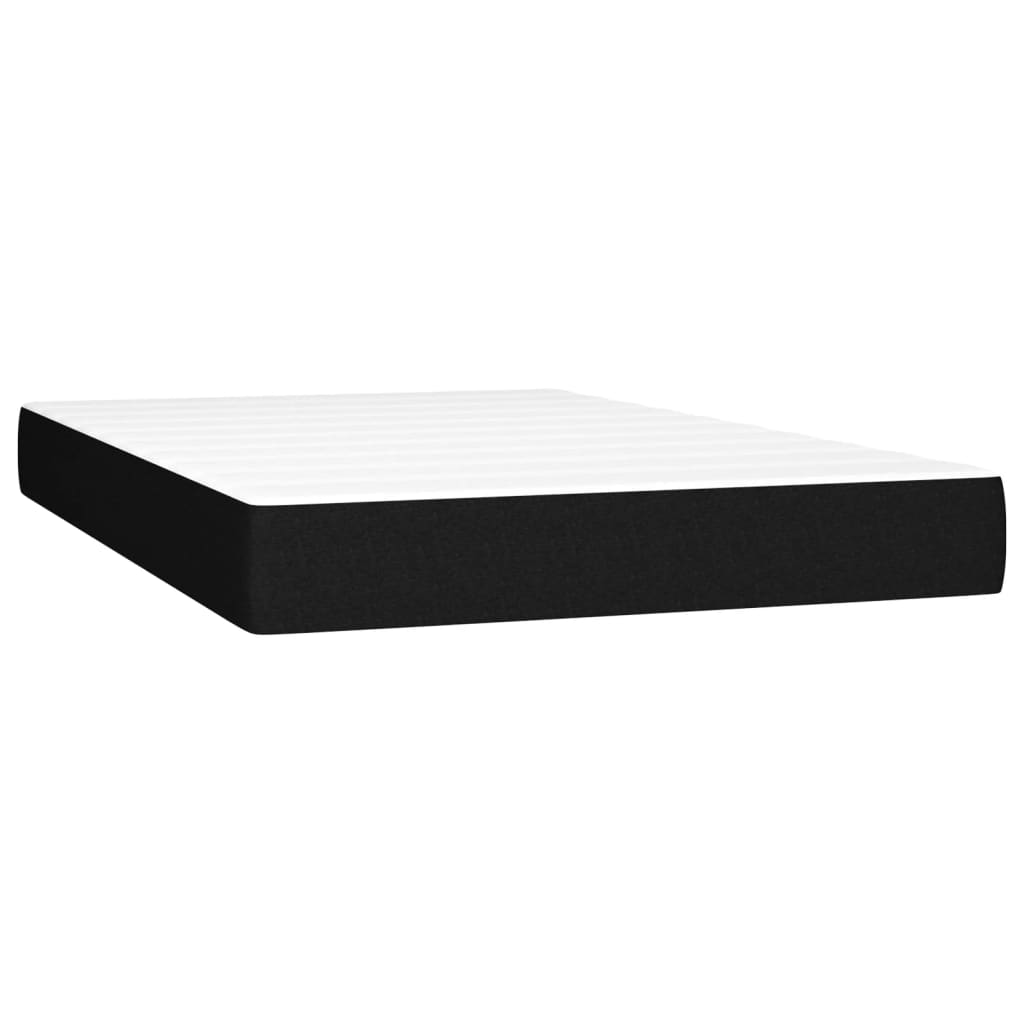 vidaXL Κρεβάτι Boxspring με Στρώμα & LED Μαύρο 120x190 εκ. Υφασμάτινο