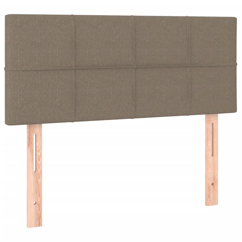 vidaXL Κρεβάτι Boxspring με Στρώμα & LED Taupe 120x190 εκ. Υφασμάτινο