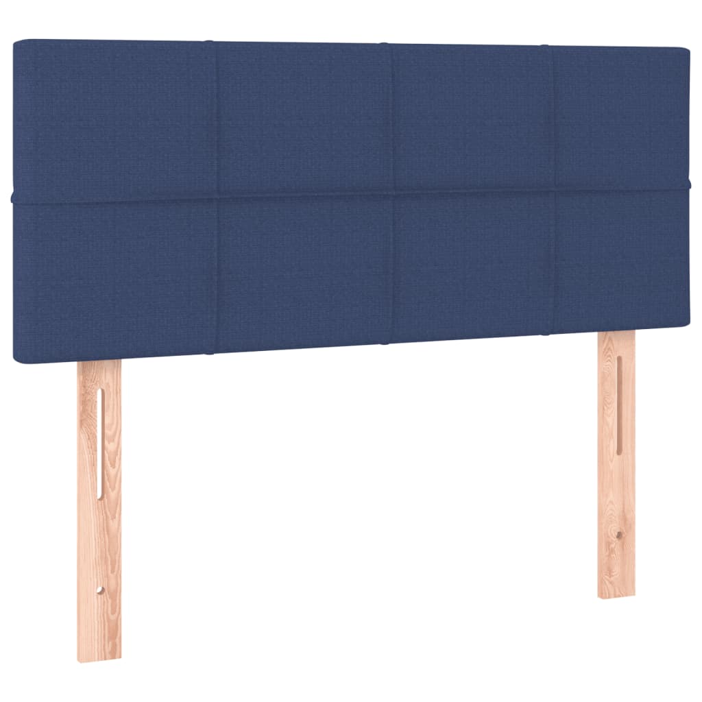 vidaXL Κρεβάτι Boxspring με Στρώμα & LED Μπλε 120x190εκ. Υφασμάτινο