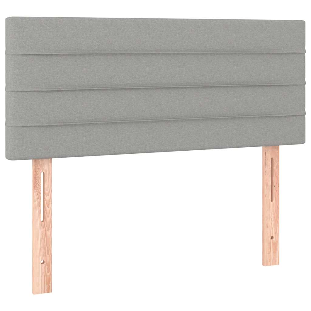 vidaXL Κρεβάτι Boxspring με Στρώμα & LED Αν.Γκρι 120x190εκ. Υφασμάτινο