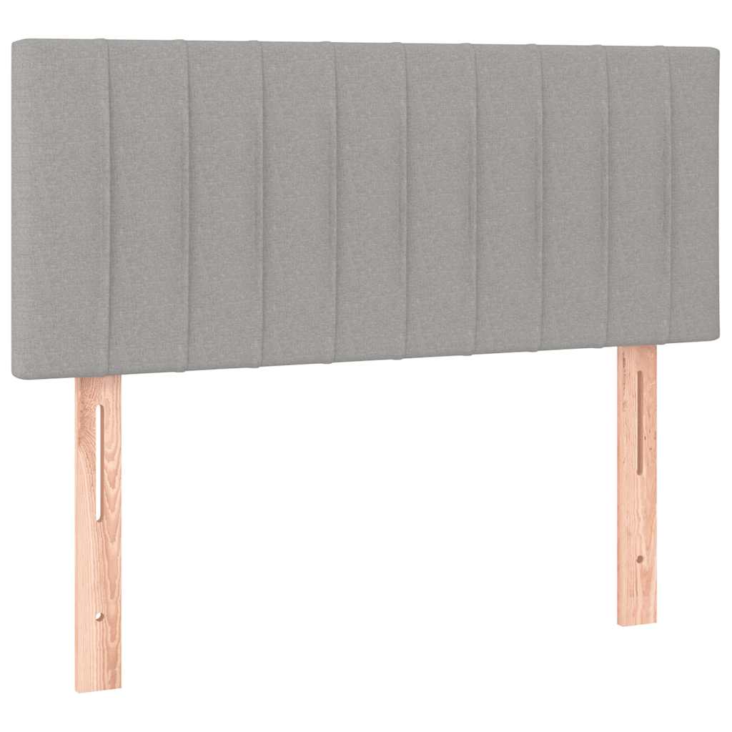 vidaXL Κρεβάτι Boxspring με Στρώμα & LED Αν.Γκρι 120x190εκ. Υφασμάτινο