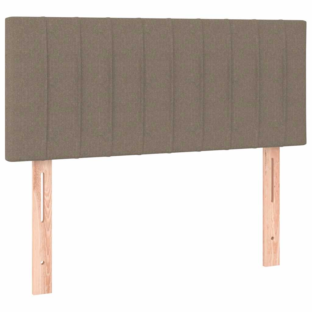 vidaXL Κρεβάτι Boxspring με Στρώμα & LED Taupe 120x190 εκ. Υφασμάτινο