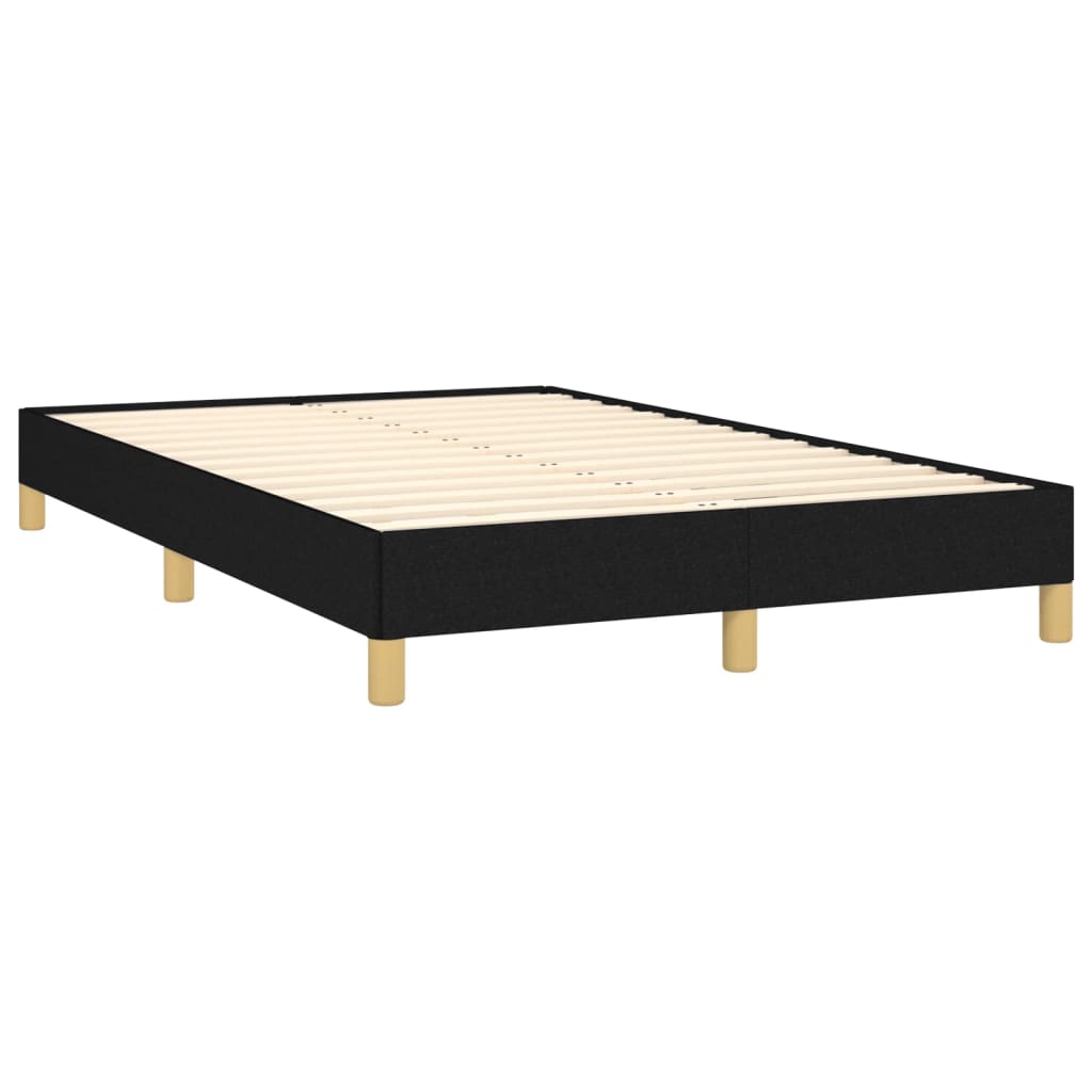 vidaXL Κρεβάτι Boxspring με Στρώμα & LED Μαύρο 120x190 εκ. Υφασμάτινο