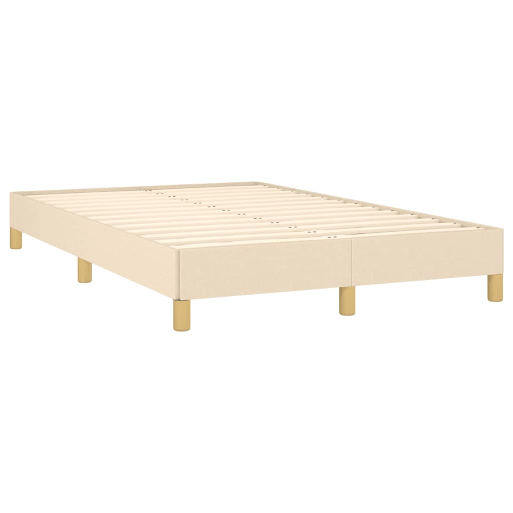 vidaXL Κρεβάτι Boxspring με Στρώμα & LED Κρεμ 120x190 εκ. Υφασμάτινο