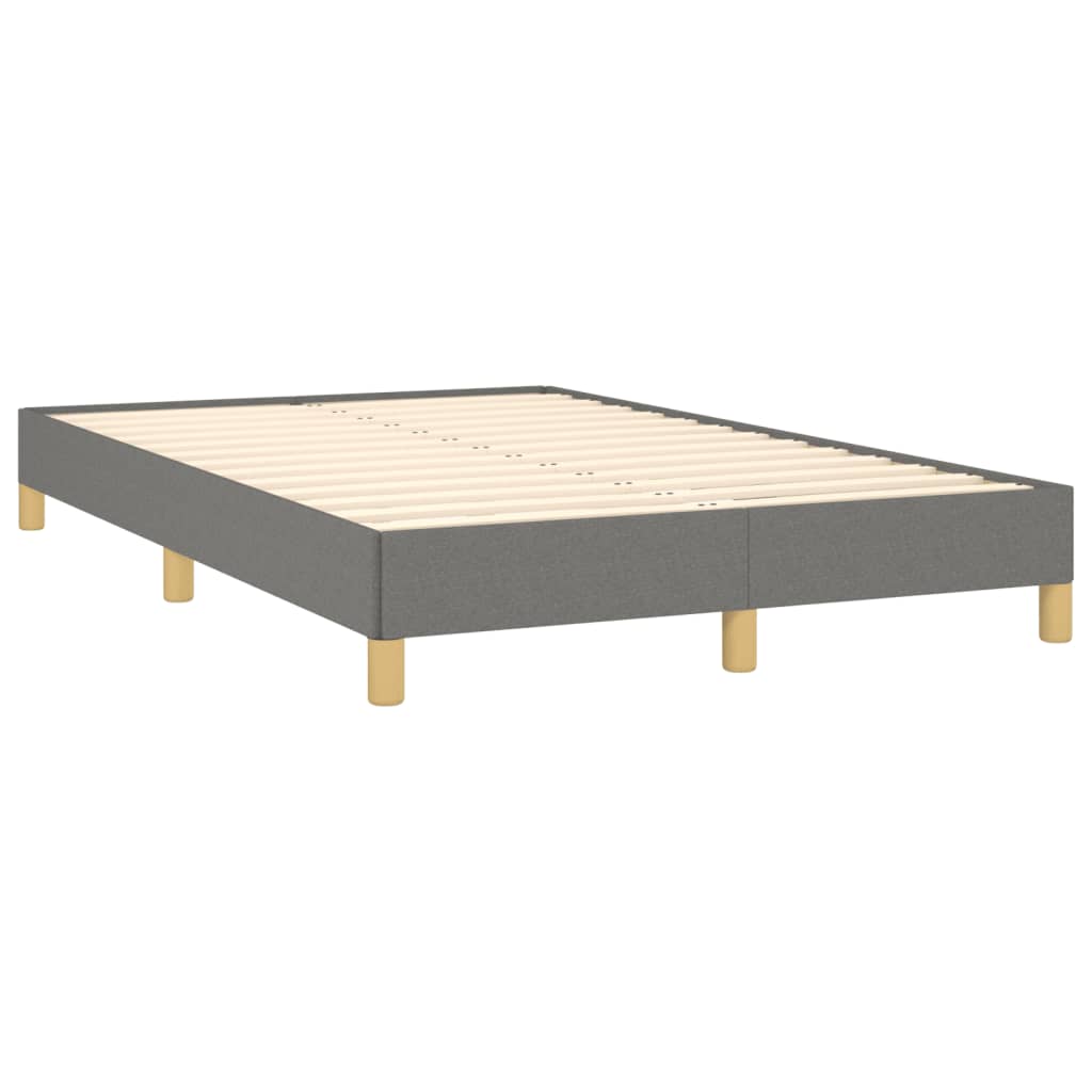 vidaXL Κρεβάτι Boxspring με Στρώμα & LED Σκ.Γκρι 120x190εκ. Υφασμάτινο