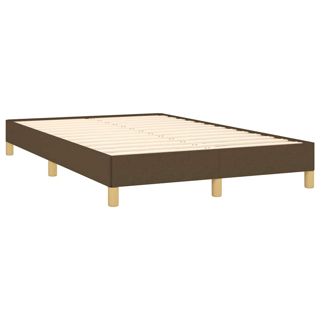 vidaXL Κρεβάτι Boxspring με Στρώμα & LED Σκ.Καφέ 120x190εκ. Υφασμάτινο