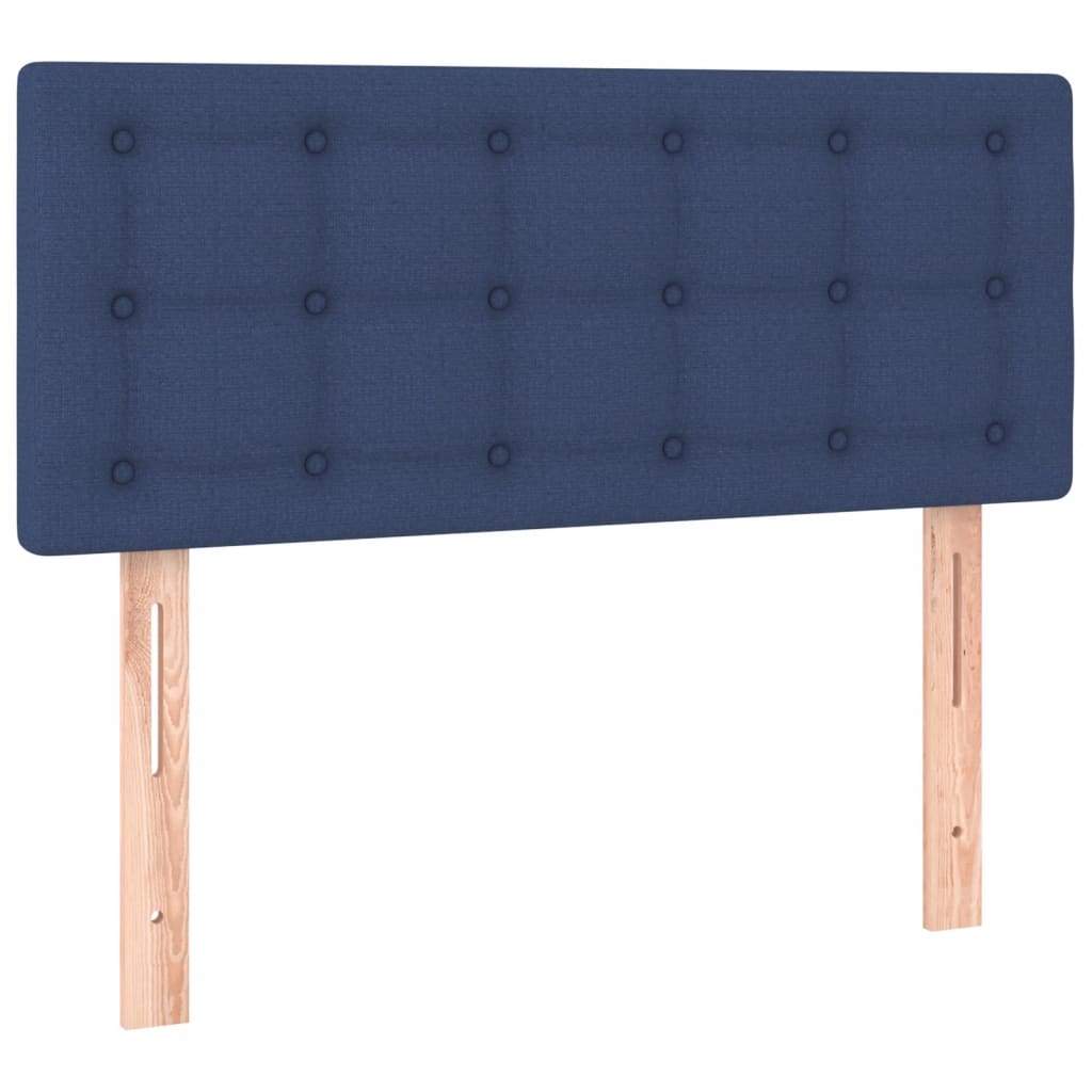 vidaXL Κρεβάτι Boxspring με Στρώμα & LED Μπλε 120x190εκ. Υφασμάτινο