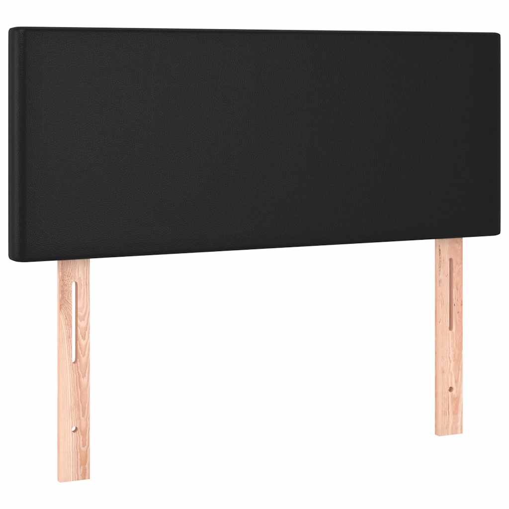 vidaXL Κρεβάτι Boxspring με Στρώμα&LED Μαύρο 120x190εκ.Συνθετικό Δέρμα