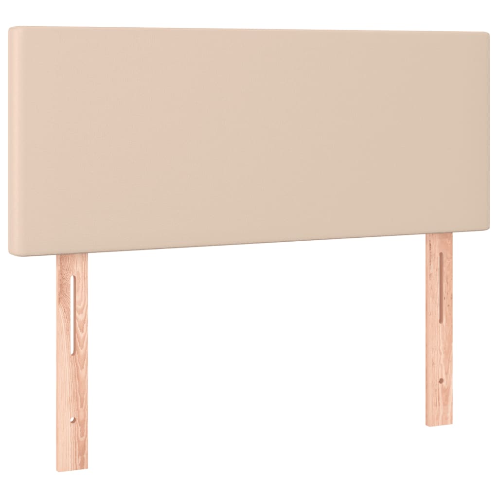 vidaXL Κρεβάτι Boxspring Στρώμα&LED Καπουτσίνο 120x190 εκ. Συνθ. Δέρμα