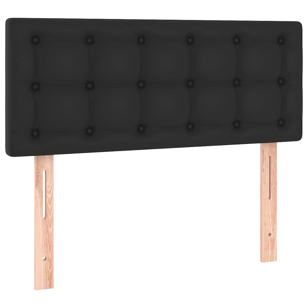 vidaXL Κρεβάτι Boxspring με Στρώμα&LED Μαύρο 120x190εκ.Συνθετικό Δέρμα