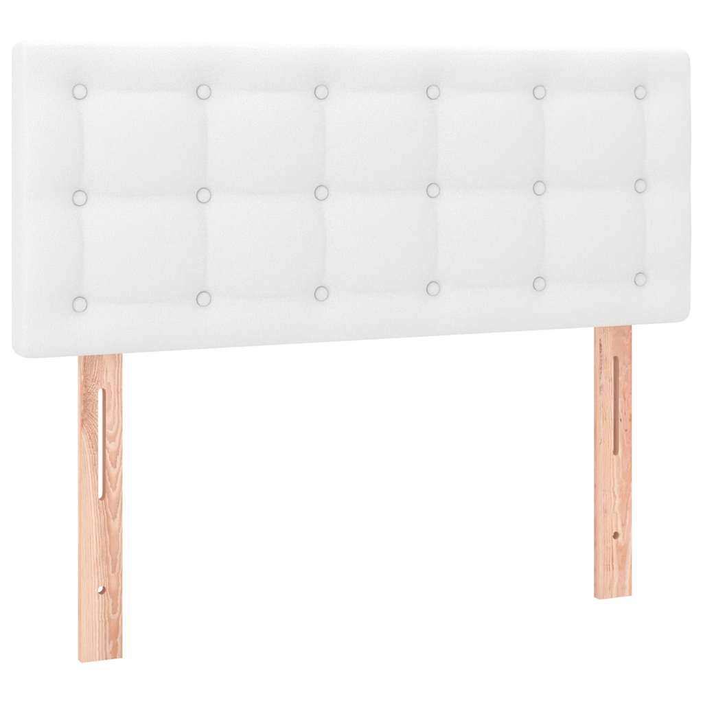 vidaXL Κρεβάτι Boxspring με Στρώμα & LED Λευκό 120x190 εκ. Συνθ. Δέρμα