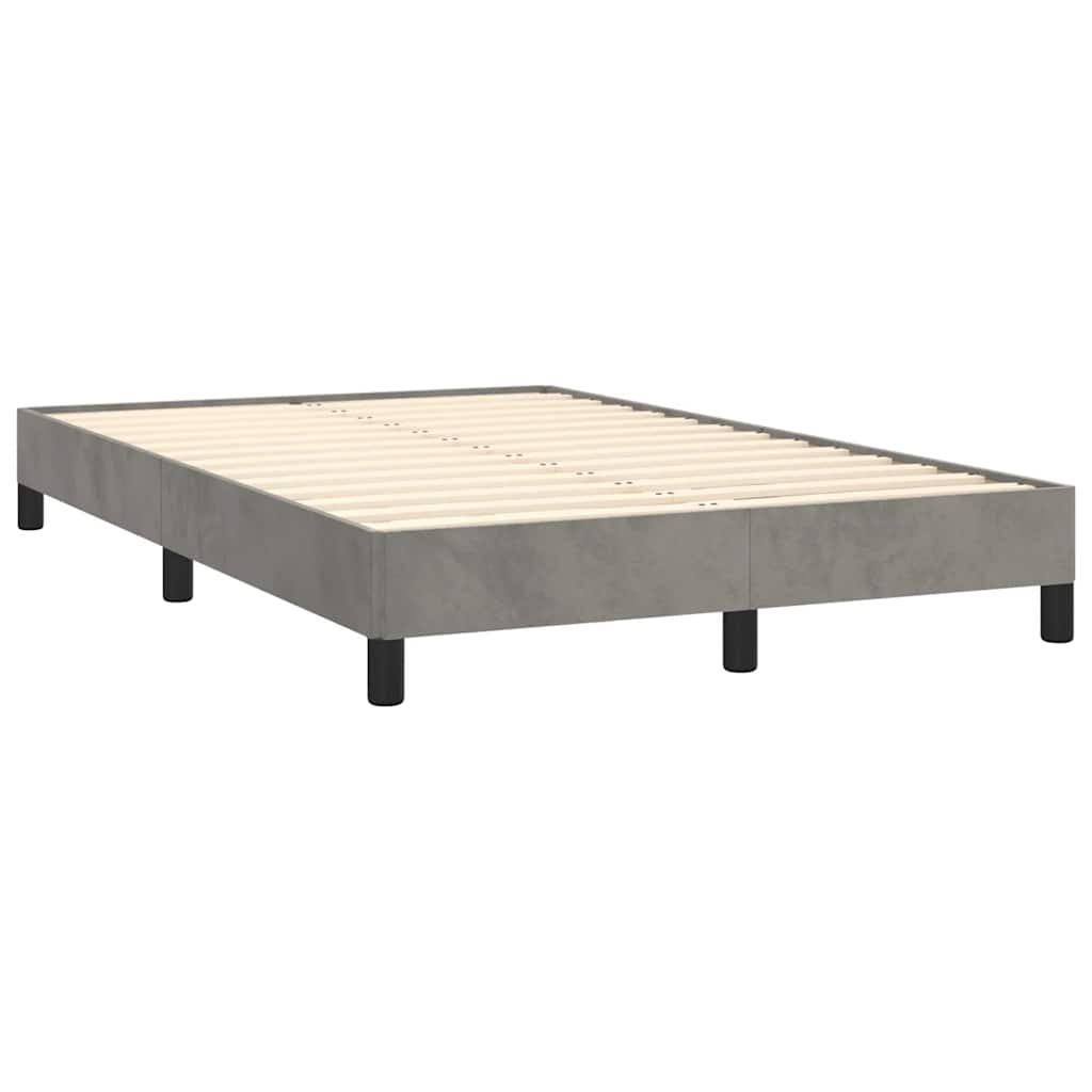 vidaXL Κρεβάτι Boxspring με Στρώμα & LED Αν.Γκρι 120x190εκ. Βελούδινο