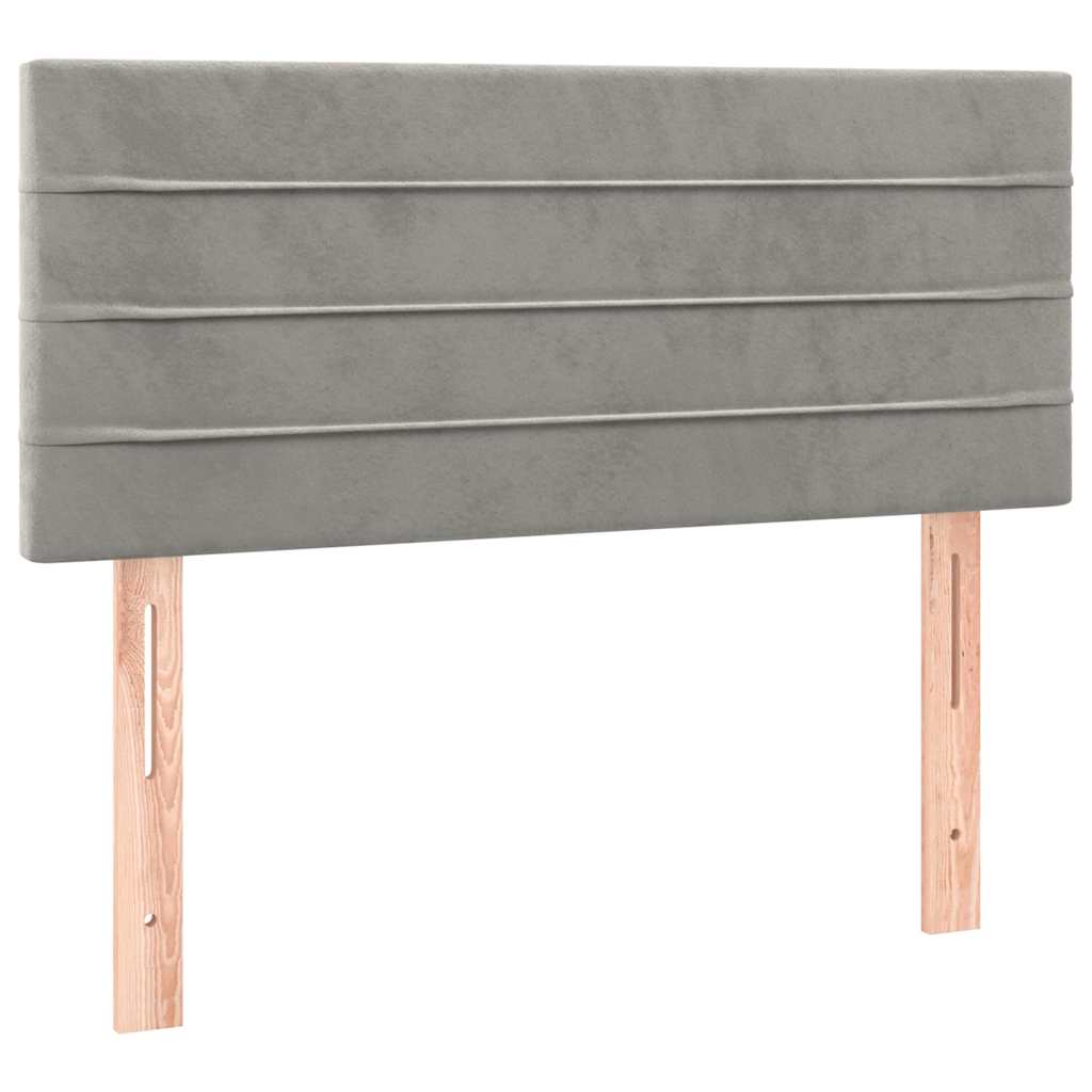 vidaXL Κρεβάτι Boxspring με Στρώμα & LED Αν.Γκρι 120x190εκ. Βελούδινο
