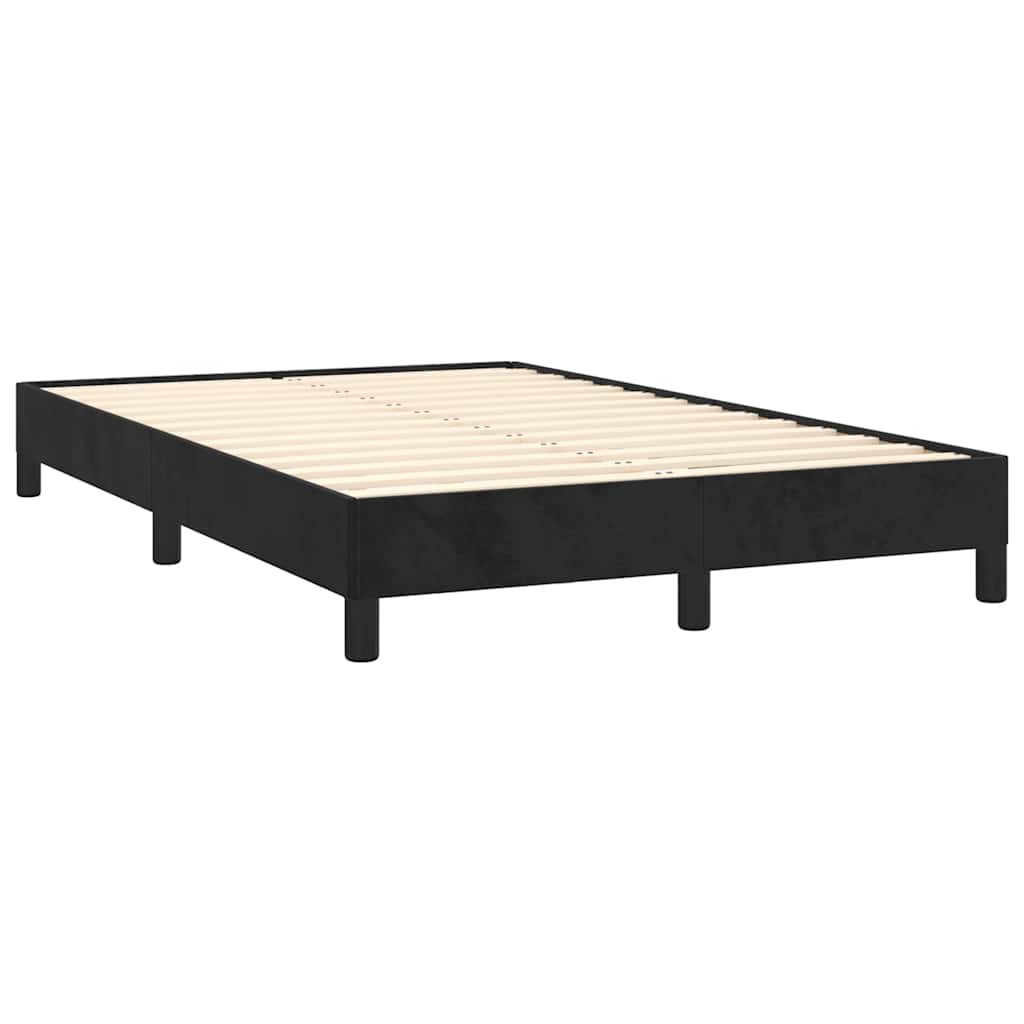 vidaXL Κρεβάτι Boxspring με Στρώμα & LED Μαύρο 120x190 εκ. Βελούδινο