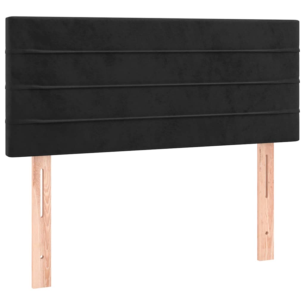 vidaXL Κρεβάτι Boxspring με Στρώμα & LED Μαύρο 120x190 εκ. Βελούδινο