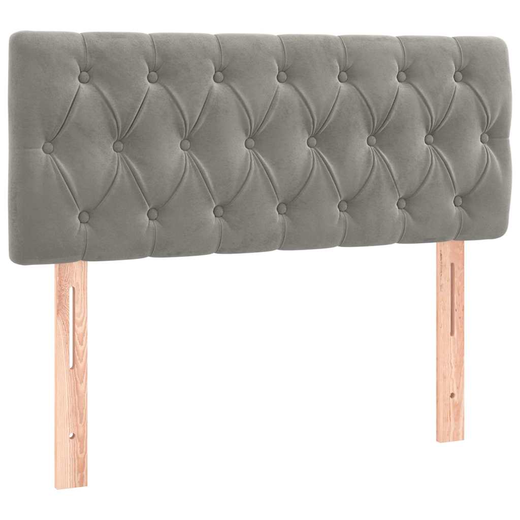 vidaXL Κρεβάτι Boxspring με Στρώμα & LED Αν.Γκρι 120x190εκ. Βελούδινο