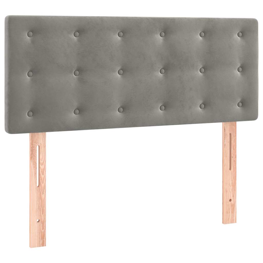 vidaXL Κρεβάτι Boxspring με Στρώμα & LED Αν.Γκρι 120x190εκ. Βελούδινο