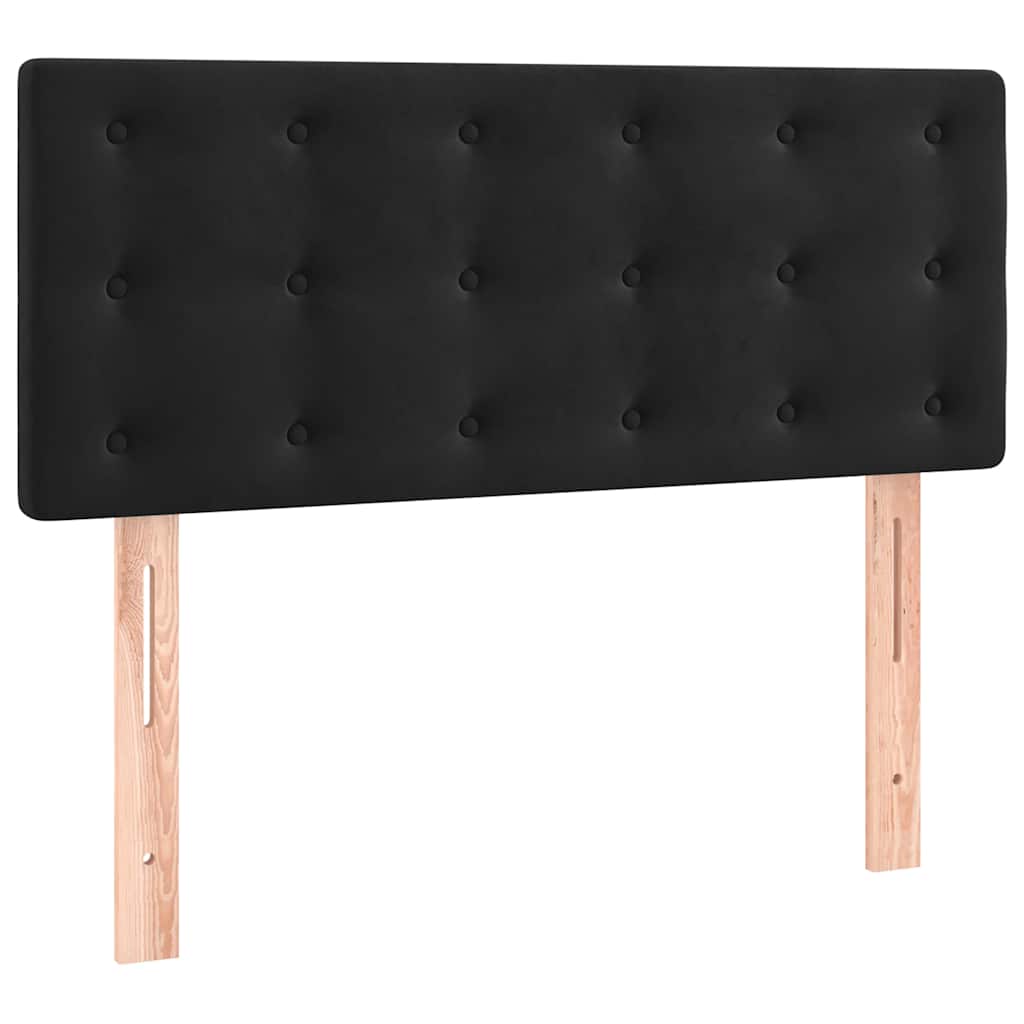 vidaXL Κρεβάτι Boxspring με Στρώμα & LED Μαύρο 120x190 εκ. Βελούδινο