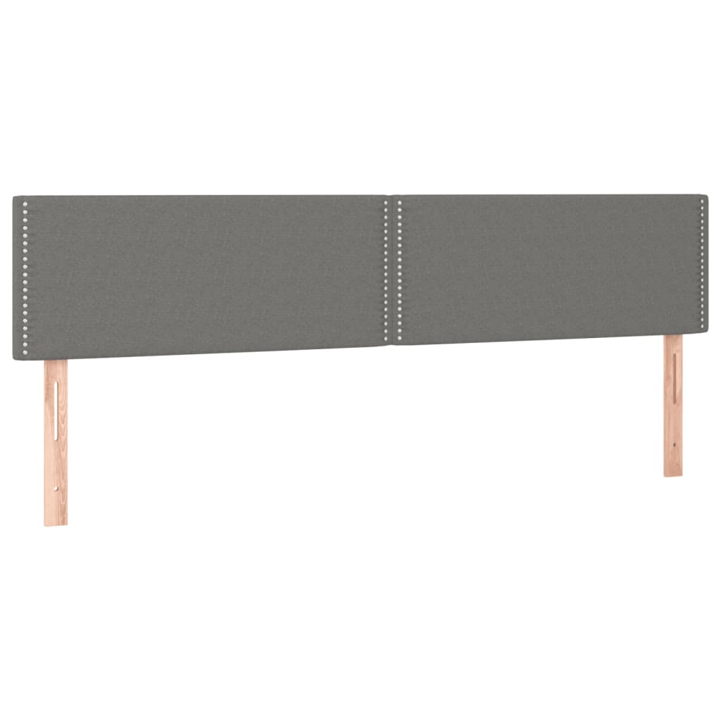 vidaXL Κρεβάτι Boxspring με Στρώμα & LED Σκ.Γκρι 120x190εκ. Υφασμάτινο