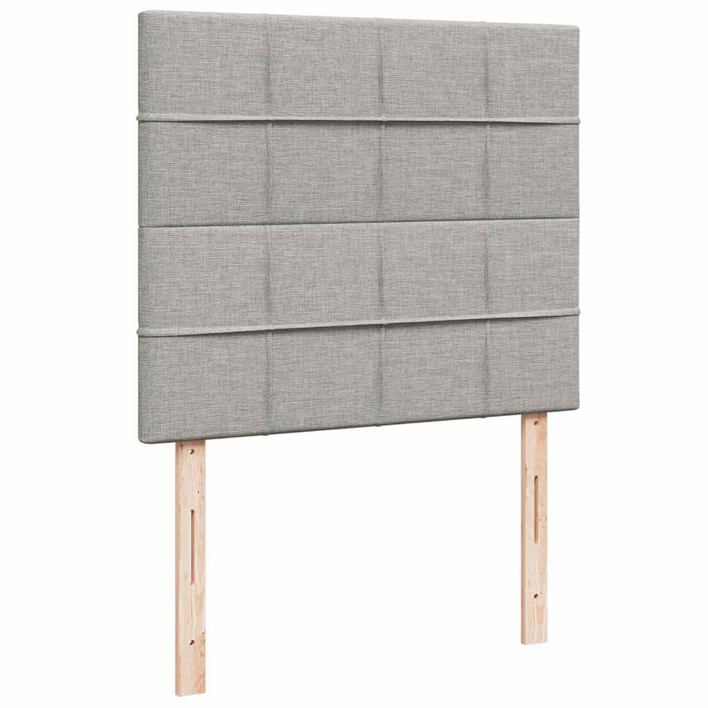 vidaXL Κρεβάτι Boxspring με Στρώμα & LED Αν.Γκρι 120x190εκ. Υφασμάτινο