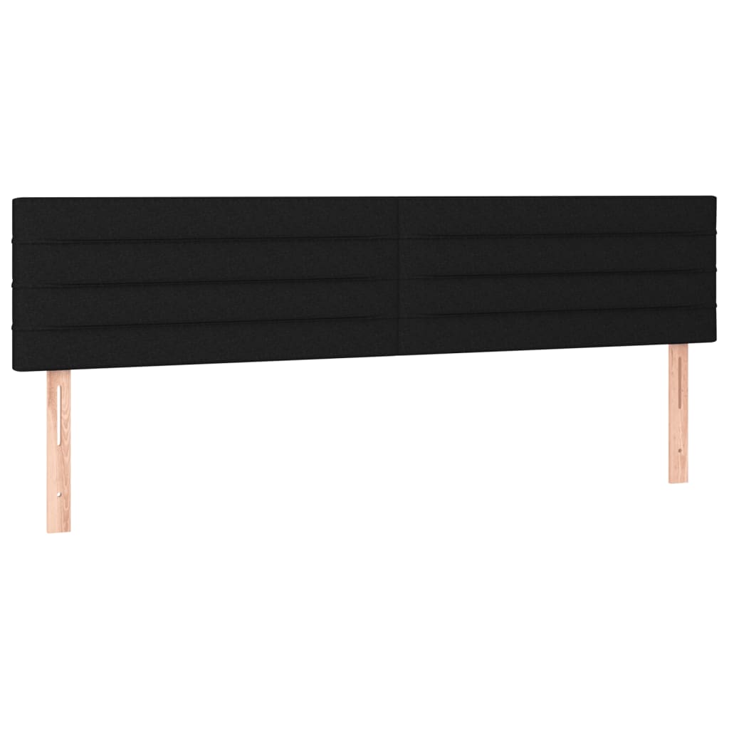vidaXL Κρεβάτι Boxspring με Στρώμα & LED Μαύρο 120x190 εκ. Υφασμάτινο