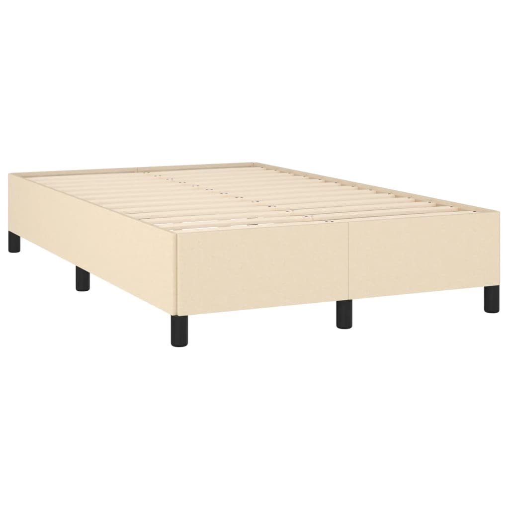 vidaXL Κρεβάτι Boxspring με Στρώμα & LED Κρεμ 120x190 εκ. Υφασμάτινο