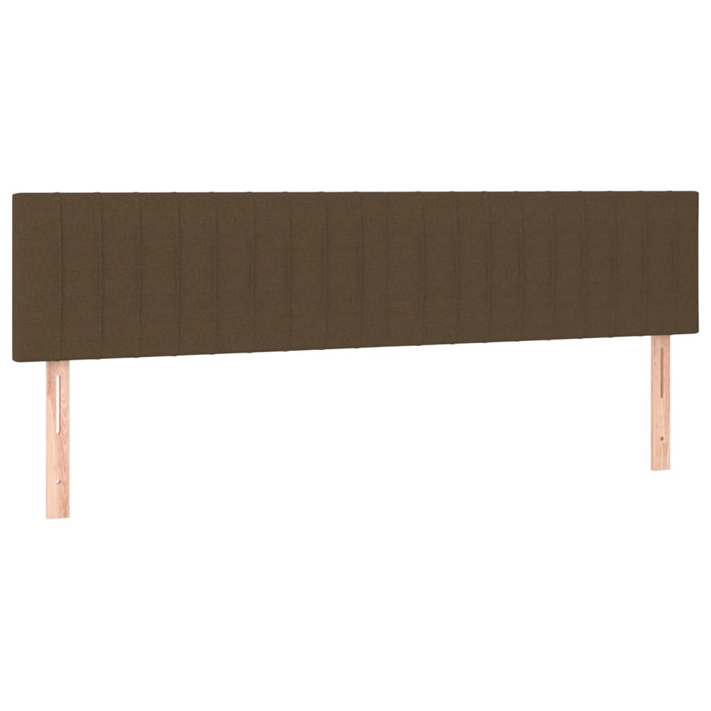 vidaXL Κρεβάτι Boxspring με Στρώμα & LED Σκ.Καφέ 120x190εκ. Υφασμάτινο