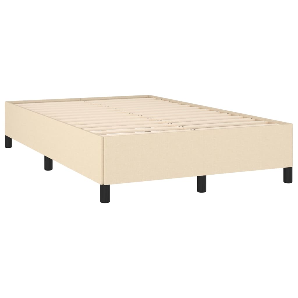 vidaXL Κρεβάτι Boxspring με Στρώμα & LED Κρεμ 120x190 εκ. Υφασμάτινο