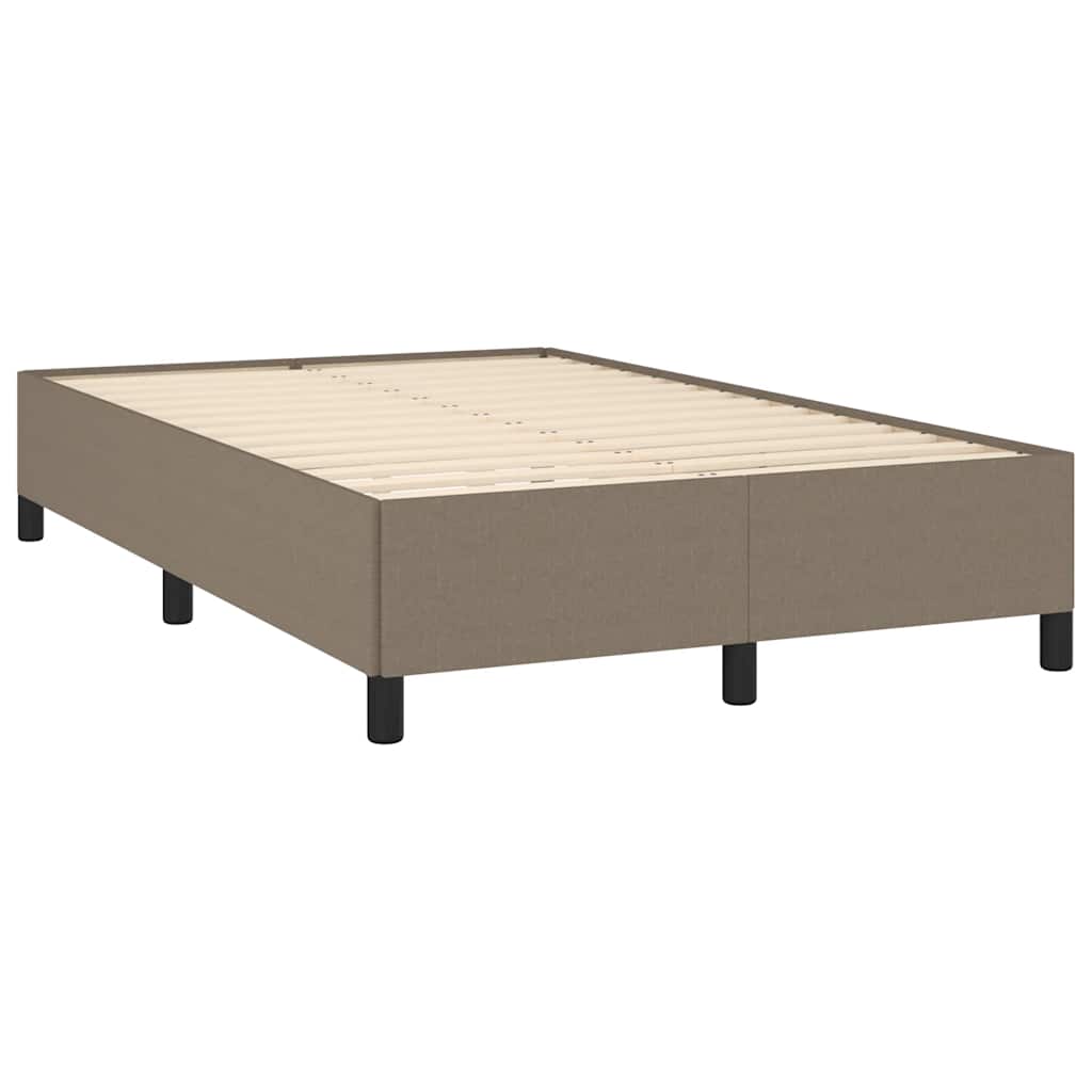 vidaXL Κρεβάτι Boxspring με Στρώμα & LED Taupe 120x190 εκ. Υφασμάτινο