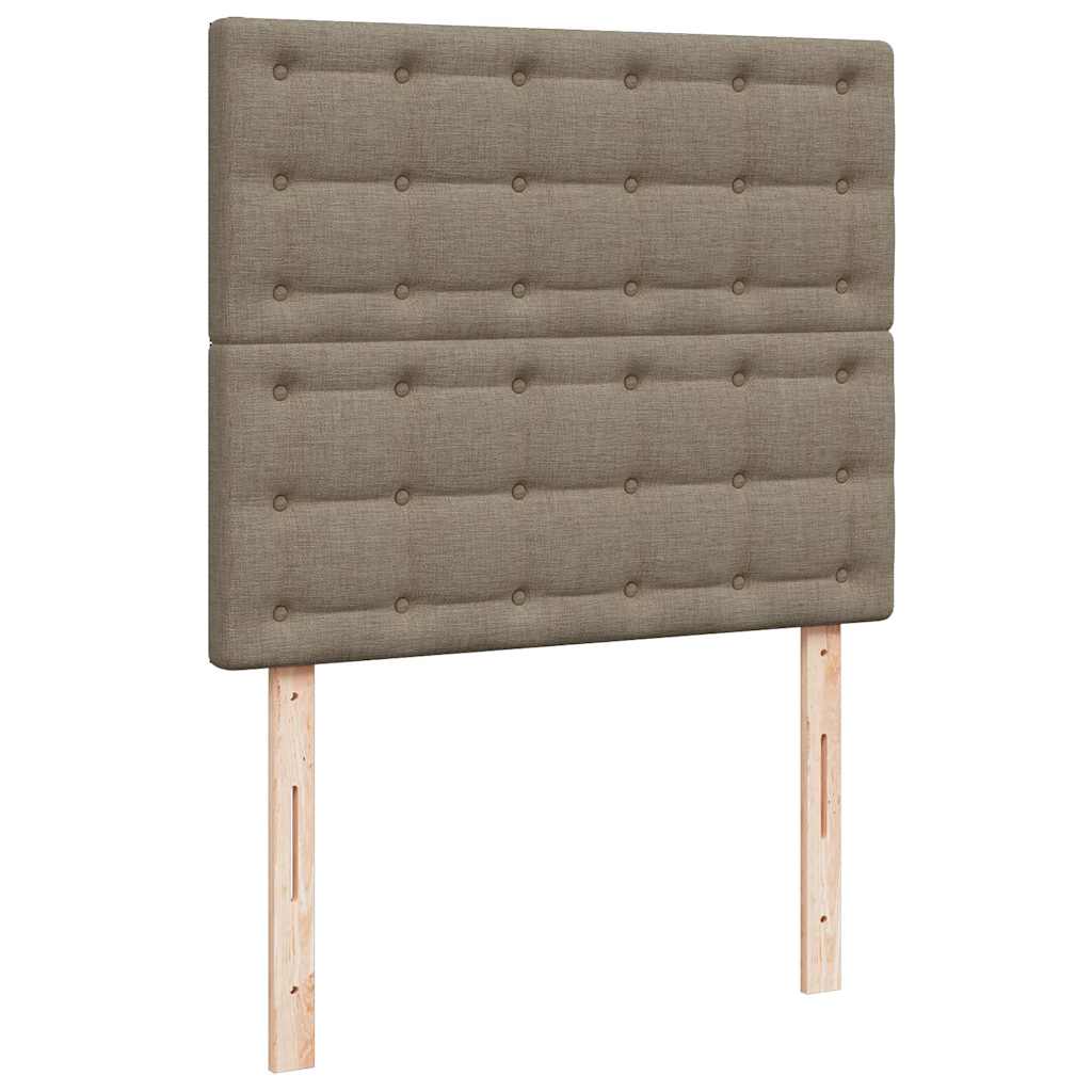 vidaXL Κρεβάτι Boxspring με Στρώμα & LED Taupe 120x190 εκ. Υφασμάτινο
