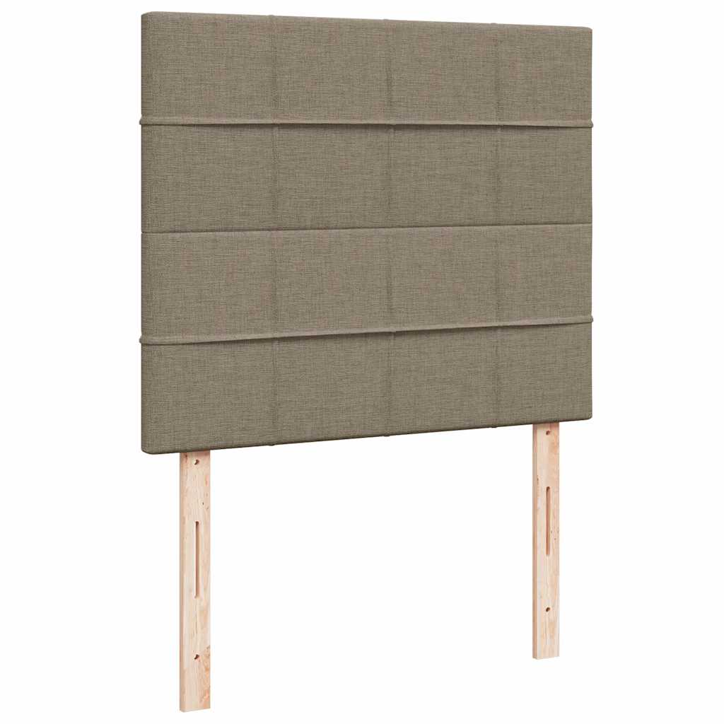 vidaXL Κρεβάτι Boxspring με Στρώμα & LED Taupe 120x190 εκ. Υφασμάτινο