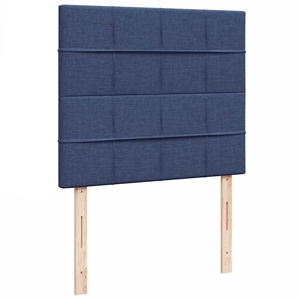 vidaXL Κρεβάτι Boxspring με Στρώμα & LED Μπλε 120x190εκ. Υφασμάτινο