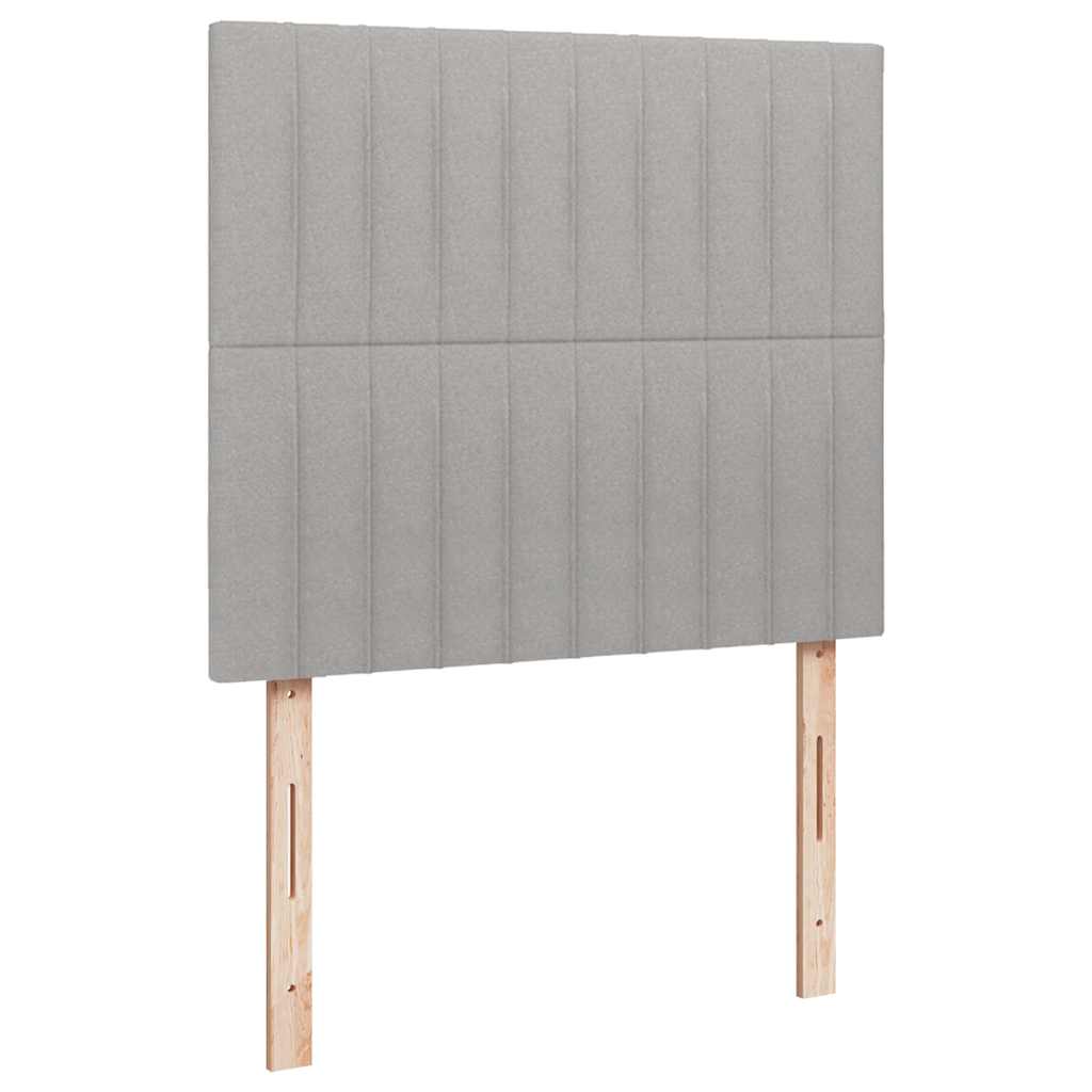 vidaXL Κρεβάτι Boxspring με Στρώμα & LED Αν.Γκρι 120x190εκ. Υφασμάτινο