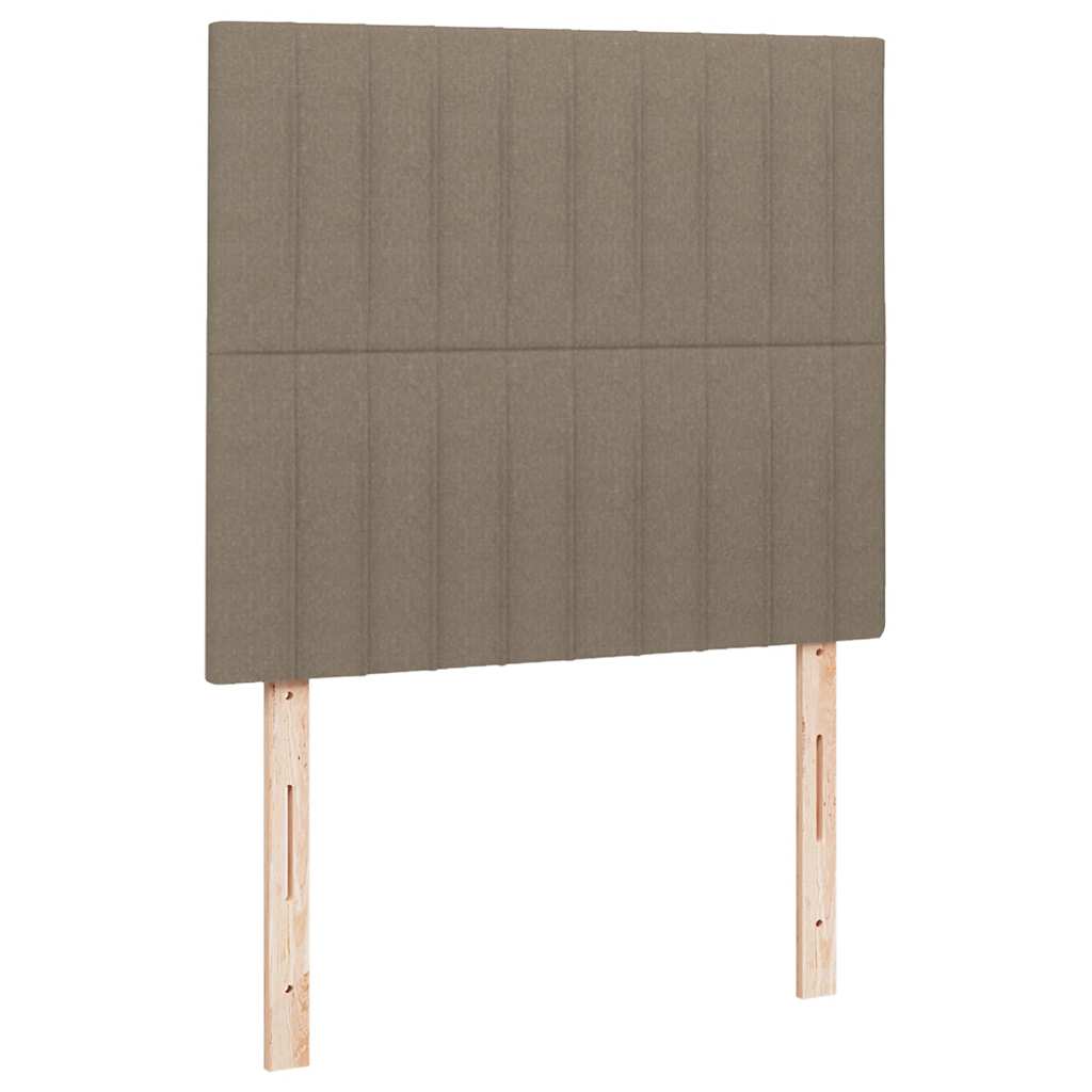 vidaXL Κρεβάτι Boxspring με Στρώμα & LED Taupe 120x190 εκ. Υφασμάτινο