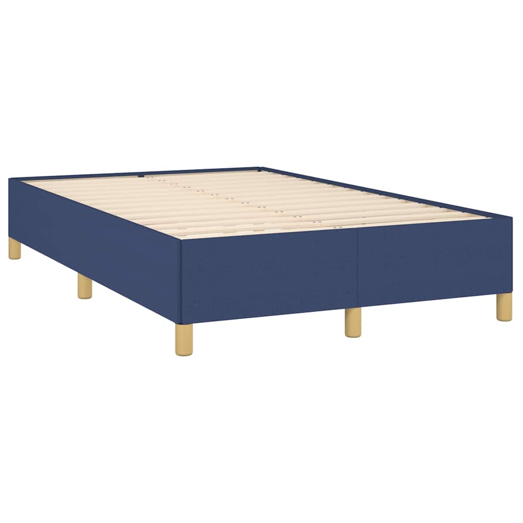 vidaXL Κρεβάτι Boxspring με Στρώμα & LED Μπλε 120x190εκ. Υφασμάτινο