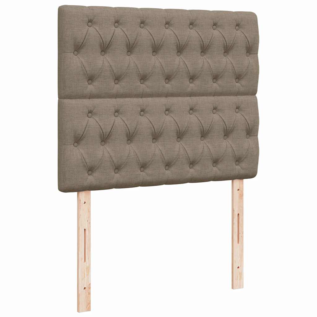 vidaXL Κρεβάτι Boxspring με Στρώμα & LED Taupe 120x190 εκ. Υφασμάτινο