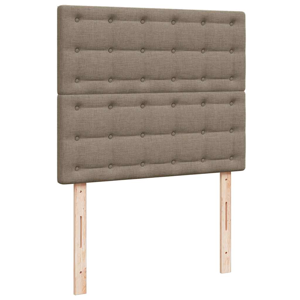 vidaXL Κρεβάτι Boxspring με Στρώμα & LED Taupe 120x190 εκ. Υφασμάτινο