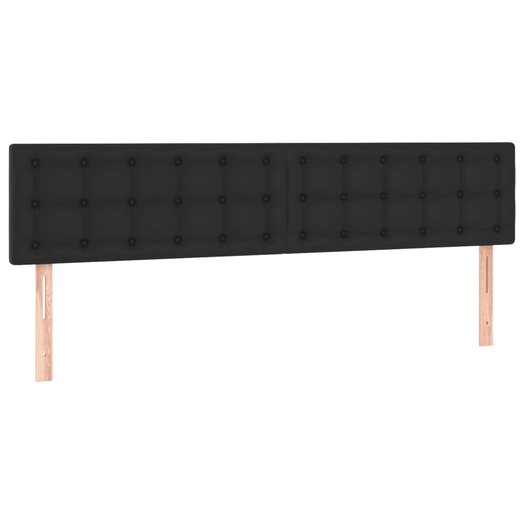 vidaXL Κρεβάτι Boxspring με Στρώμα Μαύρο&LED 120x190εκ.Συνθετικό Δέρμα