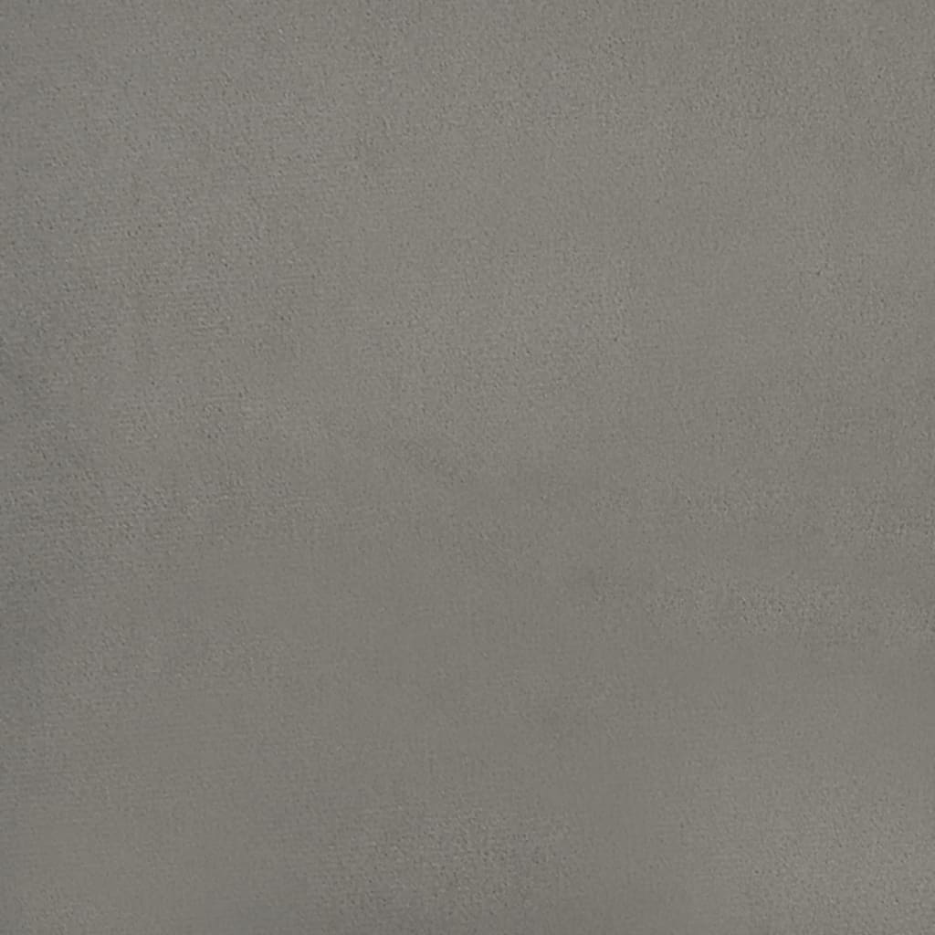 vidaXL Κρεβάτι Boxspring με Στρώμα & LED Αν.Γκρι 120x190εκ. Βελούδινο