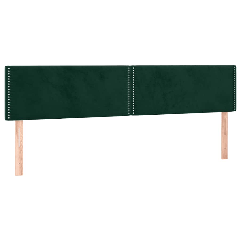vidaXL Κρεβάτι Boxspring με Στρώμα & LED Σκ. Πράσινο 120x190εκ Βελούδο