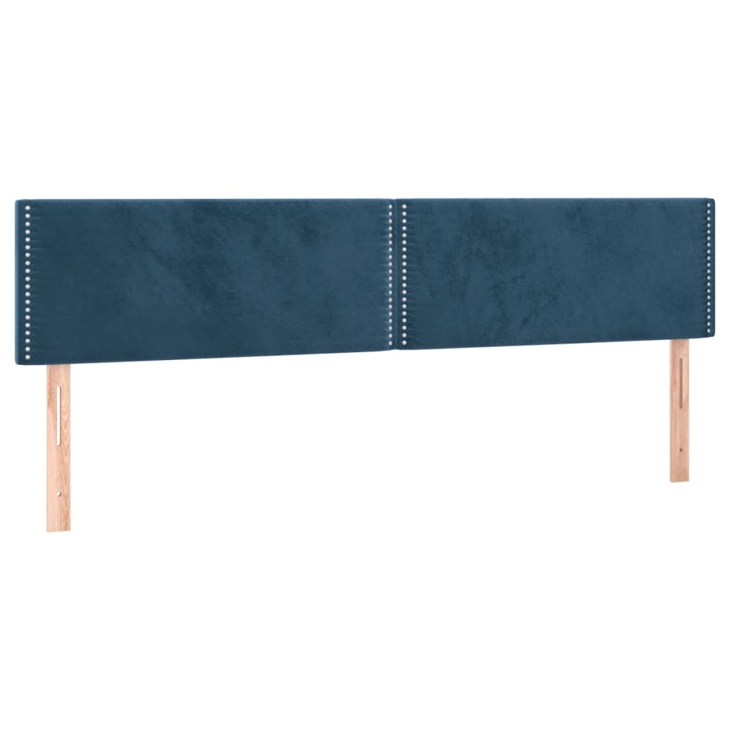 vidaXL Κρεβάτι Boxspring με Στρώμα & LED Σκ. Μπλε 120x190εκ. Βελούδινο