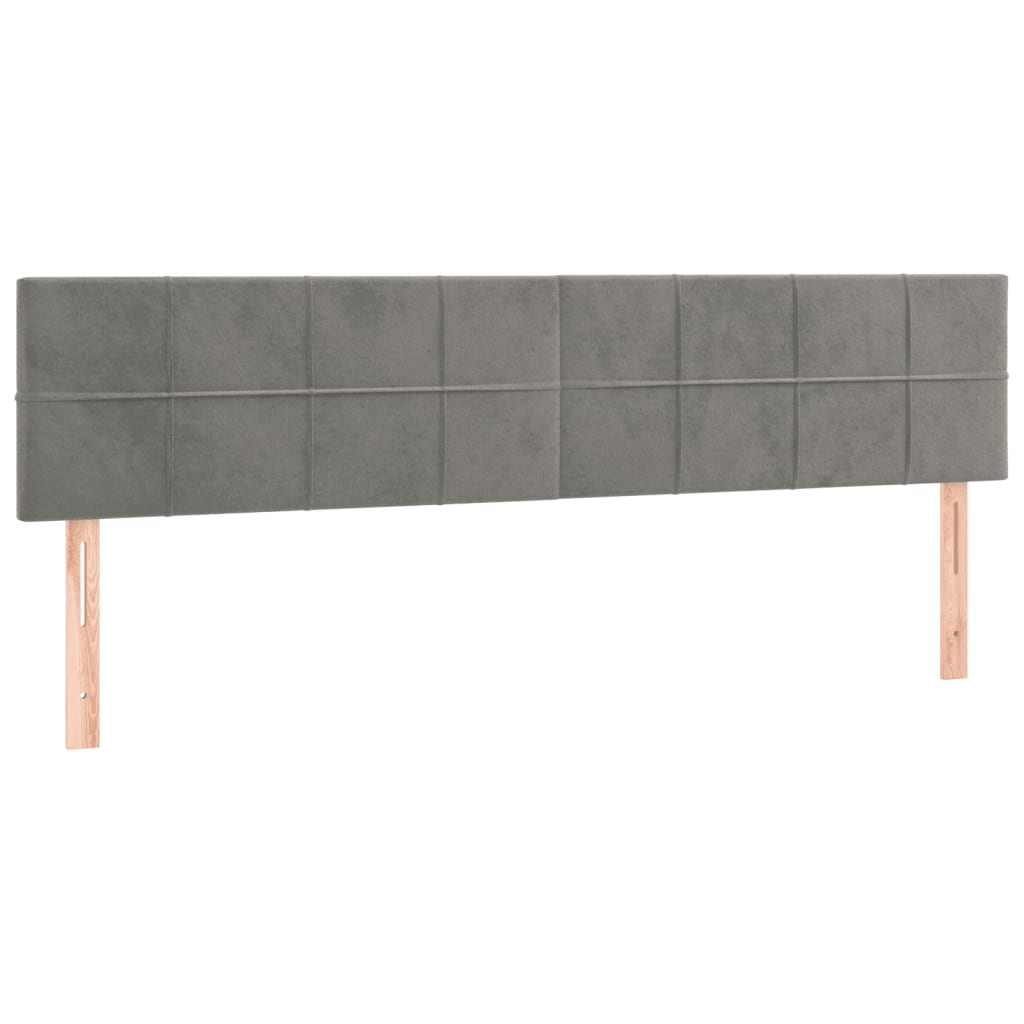 vidaXL Κρεβάτι Boxspring με Στρώμα & LED Αν.Γκρι 120x190εκ. Βελούδινο