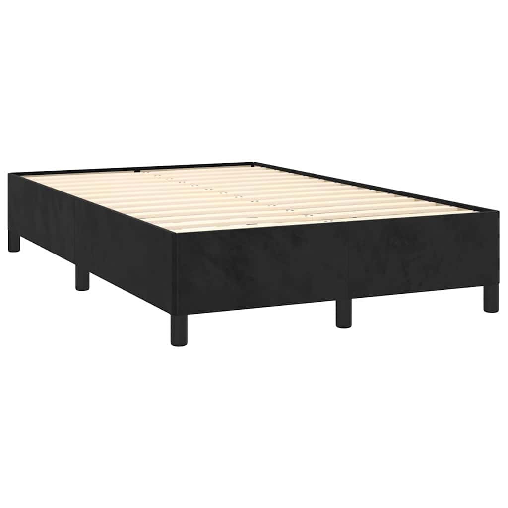 vidaXL Κρεβάτι Boxspring με Στρώμα & LED Μαύρο 120x190 εκ. Βελούδινο